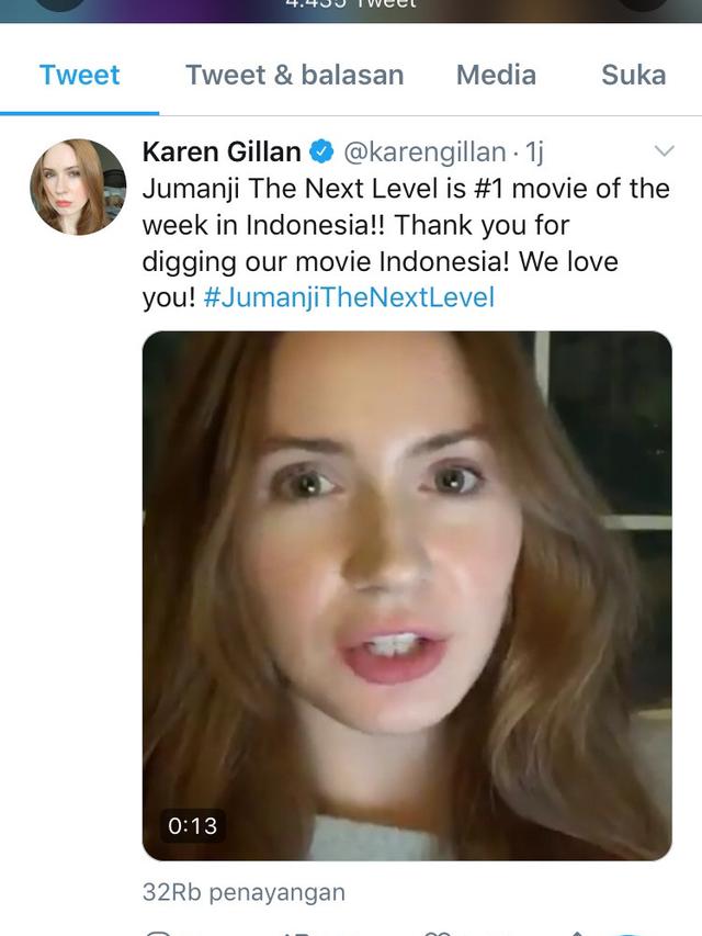 Cuitan Karen Gillan.