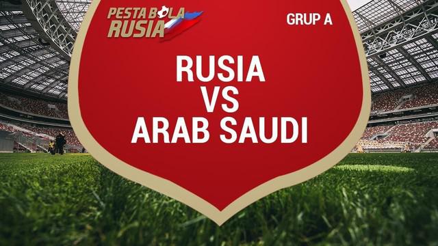 Rusia menghajar Arab Saudi dengan skor 5-0 pada laga pembuka Piala Dunia 2018.