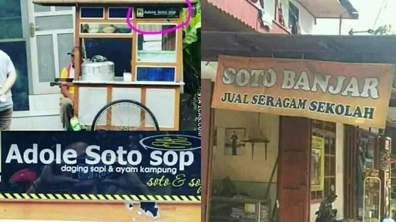 6 Spanduk Penjual Soto Ini Kreatif Sekaligus Kocak