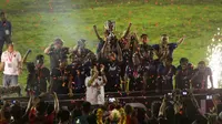 PSM Makassar merayakan gelar juara Supercup Asia 2018. (Bola.com/Abdi Satria)
