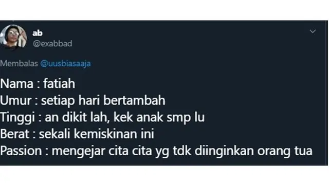 Biodata Nyeleneh ala Netizen Ini Bikin Geleng-Geleng