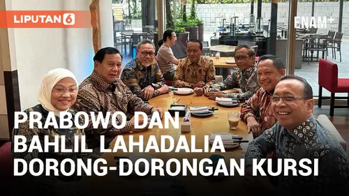 VIDEO: Viral Tingkah Lucu Prabowo dan Bahlil Lahadalia saat Dorong-Dorongan Duduk di Kursi