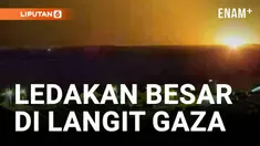 Ledakan besar terlihat menghiasi langit malam Gaza pada Selasa (waktu setempat), menandai babak baru serangan militer Israel.
