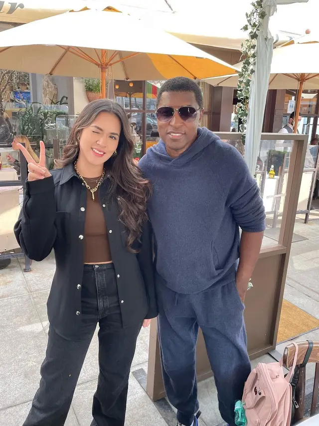 Raisa bertemu Babyface saat di Amerika Serikat (Foto: Instagram/@raisa6690)