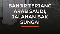 Hujan deras memicu banjir bandang di Taif, Arab Saudi, Rabu (26/8/2026).

Derasnya arus membuat sejumlah ruas jalan berubah seperti sungai. Rekaman udara memperlihatkan banjir mengalir deras di sekitar sebuah masjid, sementara kendaraan terlihat melaju perlahan menerobos genangan.

Menurut Saudi ...