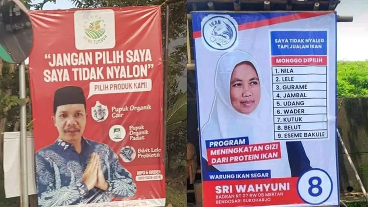 6 Spanduk Jualan dengan Tampilan Bak Caleg Ini Kelewat Unik