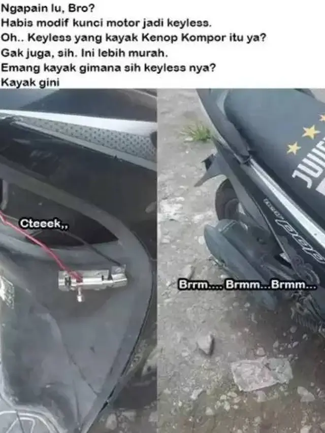 10 Potret Nyeleneh Modifikasi Kunci Kontak Motor, Bikin Maling Bingung