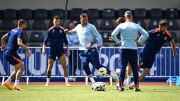 Kroasia bakal menantang Italia pada laga terakhir Grup B Euro 2024 di Red Bull Arena, Selasa (25/6/2024) dini hari WIB. (GABRIEL BOUYS / AFP)