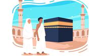 Ilustrasi haji, umrah, Makkah. (Image by Freepik)
