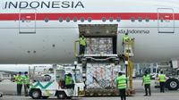 Indonesia kembali kedatangan 1,5 juta dosis atau setara 750.000 vial vaksin Sinopharm dari Tiongkok, yang tiba di Bandara Soekarno-Hatta, Tangerang pada Jumat, 30 Juli 2021. (Dok Kementerian Komunikasi dan Informatika RI)
