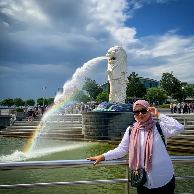 Prompt Gemini AI Viral Edit Foto Sendiri Liburan di Singapura