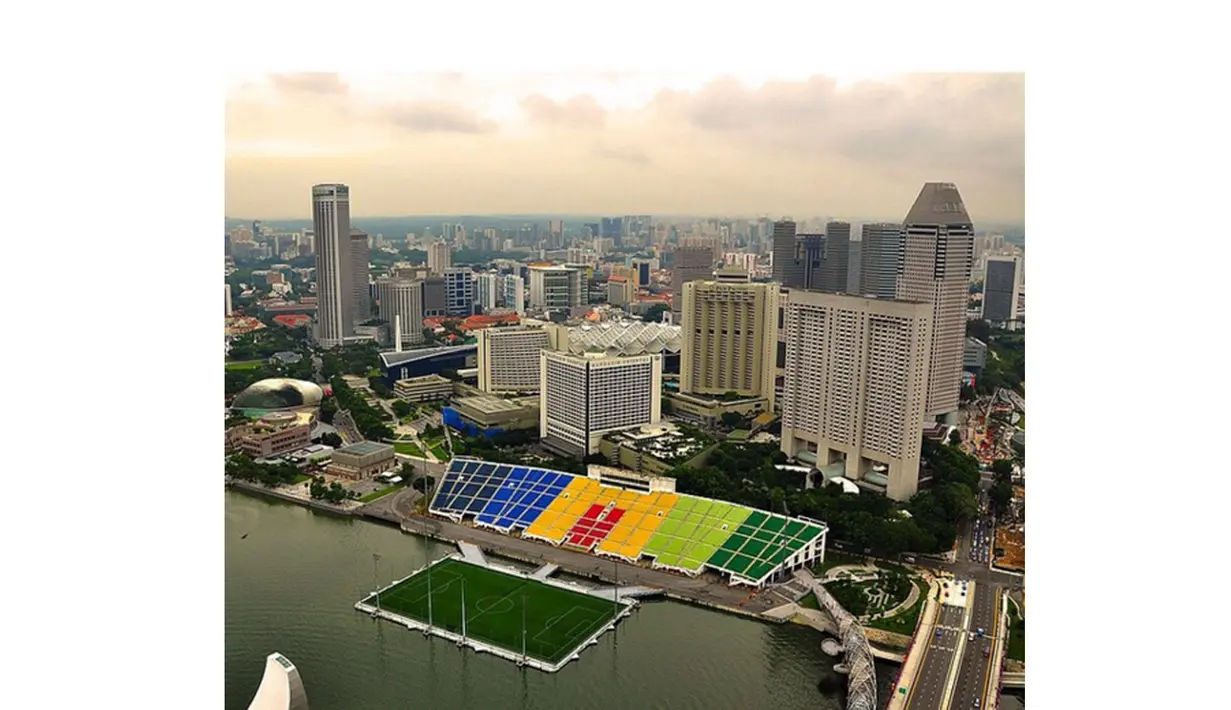 Stadion 'The Float' Singapura adalah stadion yang berumput sintetis dengan kapasitas 30.000 penonton (Photo/Instagram)