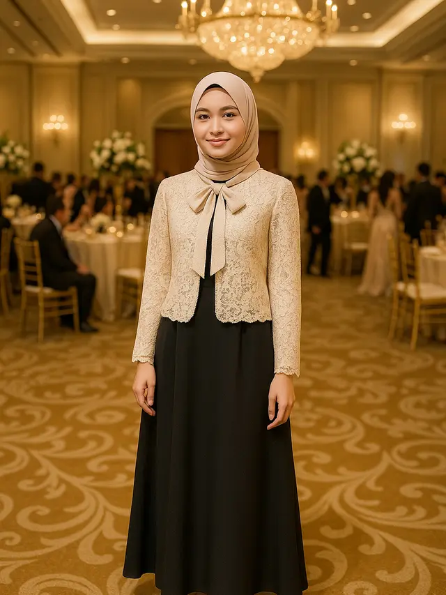 Model Kardigan Brokat untuk Kondangan