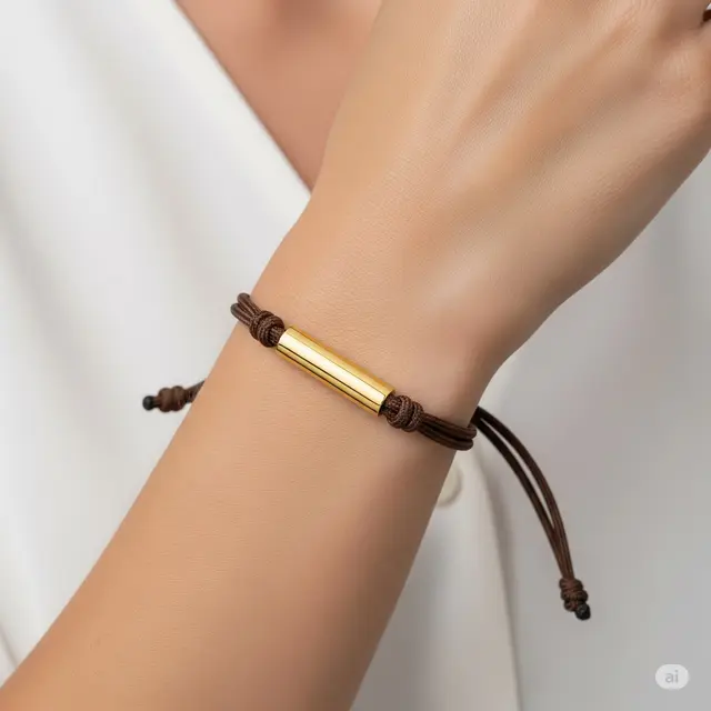 Gelang Tali Kombinasi Kulit