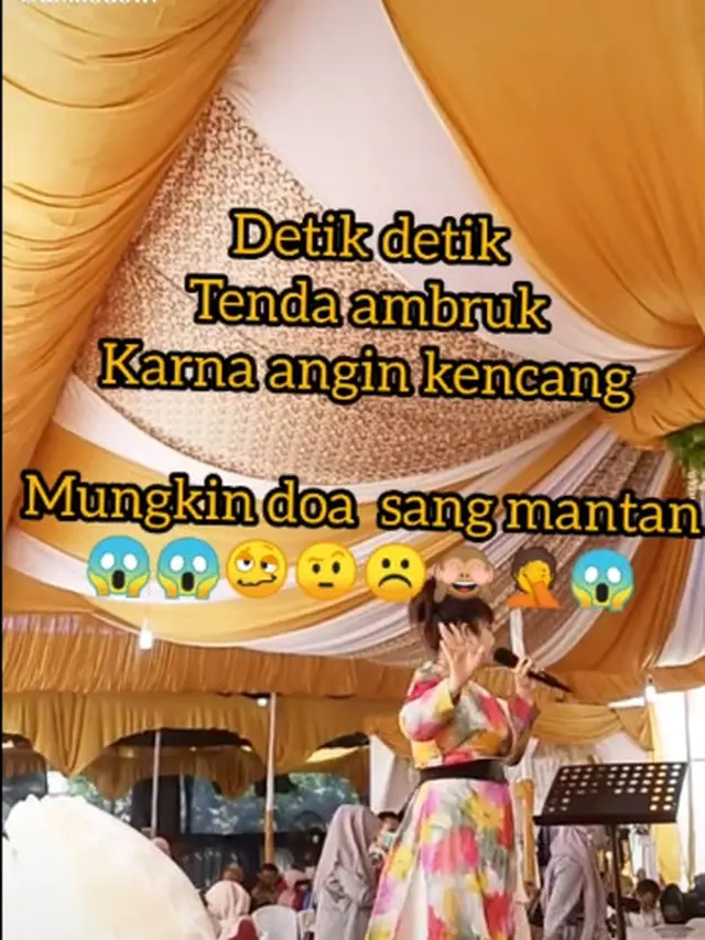 Viral, Akibat Angin Kencang Tenda Pernikahan Ini Ambruk