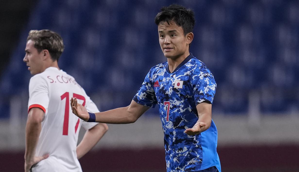 Takefusa Kubo. Sayap Jepang berusia 20 tahun yang musim lalu memperkuat Getafe dengan status pinjaman dari FC Tokyo ini juga telah mencetak 3 gol. Ketiga gol dicetaknya di tiga laga, masing-masing 1 gol saat melawan Afrika Selatan, Meksiko dan Prancis. (Foto: AP/Martin Mejia)