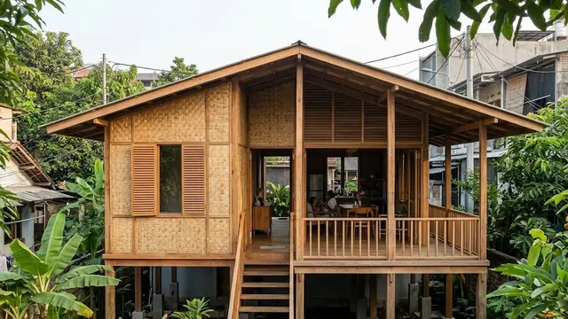 Rumah Panggung Kayu Tropis yang Sejuk dan Adaptif