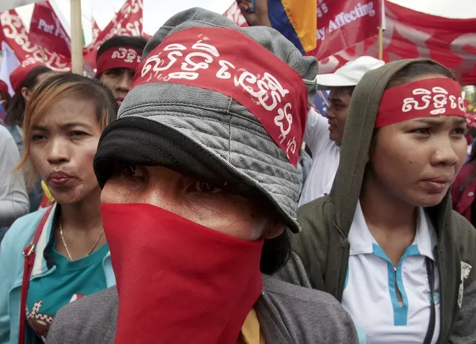 Perayaan Hari Buruh Dunia di Kamboja (AP)