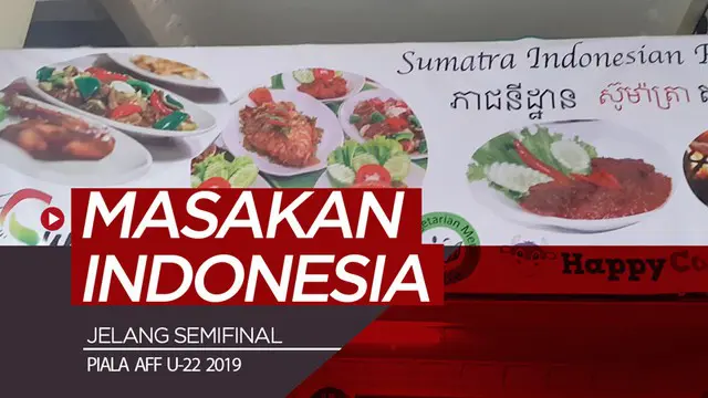 Berita video vlog Bola.com kali ini berkunjung ke restoran yang menyajikan masakan Indonesia di Kamboja jelang semifinal Piala AFF U-22 2019, Timnas Indonesia vs Vietnam.