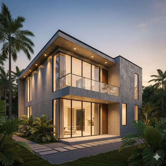 7 Gambar Rumah Minimalis Modern Kekinian dengan Aksen Beton Ekspos, Tampil Elegan Tanpa Banyak Dekorasi
