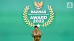 Ketua BAZNAS RI, Prof. Dr. KH. Noor Achmad memberi sambutan pada BAZNAS Award 2022 di Jakarta, Senin (17/01/2022). BAZNAS Award melibatkan lebih dari 300 tokoh dan lembaga dengan 184 pemenang. (Liputan6.com/Fery Pradolo)