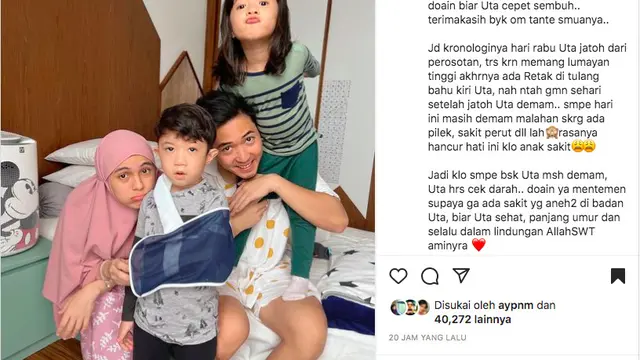 Putra Nycta Gina Jatuh, Tulang Bahu Retak Hingga Alami Demam dan Sakit Perut (instagram.com/missnyctagina)