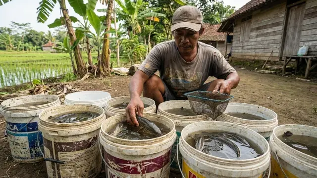 Cara Ternak Ikan Gabus di Ember Bekas Cat
