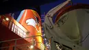 Salah satu bagian kapal pesiar Moby Dada yang bergambar tokoh kartun dari Looney Tunes, Sylvester, Prancis (10/6). (AFP Photo/Valery Hache)