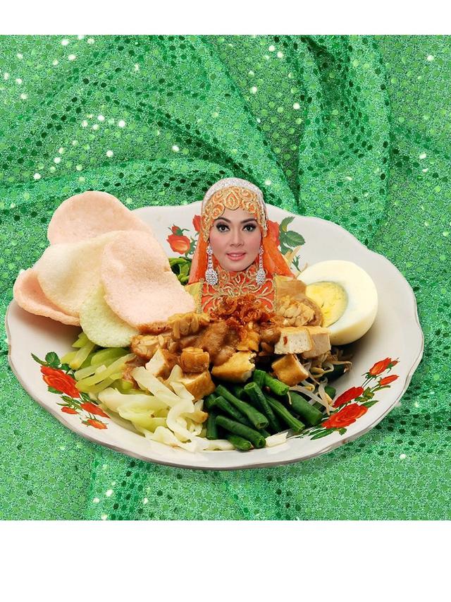 6 Editan Fashion Syahrini dengan Makanan Ini Bikin Tepuk Jidat