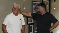 Momen pelatih AS Roma Gian Piero Gasperini bertemu pelatih Timnas Italia, Gennaro Gattuso. (X/AS Roma)