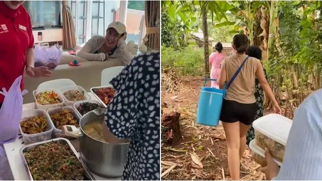 6 Potret Istri Young Lex Jual Makanan ala Warung Sunda, Ramai Diserbu Pembeli