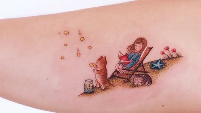 Terinspirasi Buku Dongeng, Seniman Ini Buat 6 Tato yang Tak Biasa