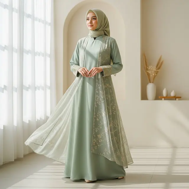 9 Model Gamis Rompi Lepas Tren Lebaran 2026, Tampil Modis di Hari Raya