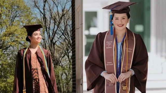 Adu Gaya Beby Tsabina dan Yoriko Angeline saat Wisuda di Amerika, credit: (@bebytsabina)/(@yorikooangln_)