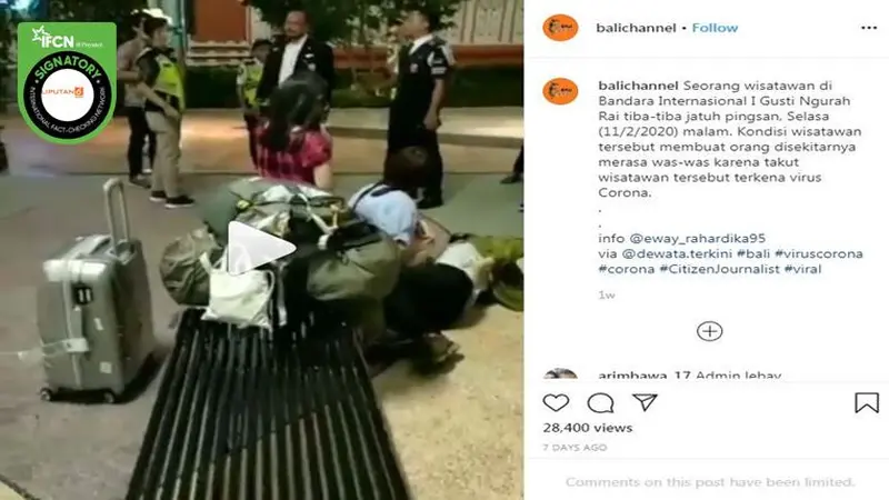 Gambar Tangkapan Layar Video Wisatawan Sakit di Bandara I Gusti Ngurah Rai, Bali