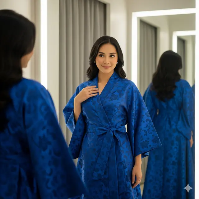 Gaun Brokat Wrap Style yang Sensual dan Anggun