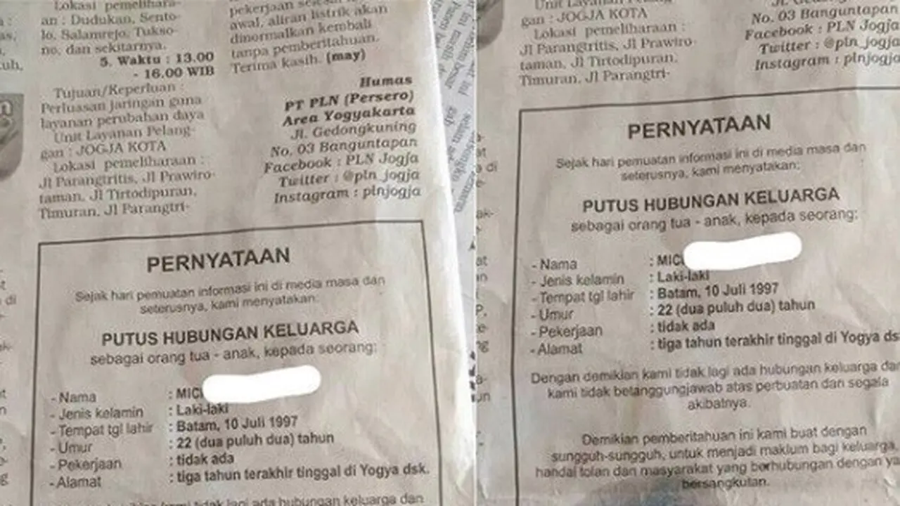 pemuda dicoret dari KK