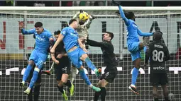 Laga kali ini dimenangkan AC Milan dengan skor 1-0. (Isabella BONOTTO/AFP)