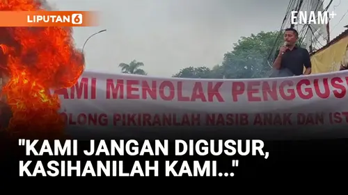 VIDEO: Tolak Penggusuran, Pedagang Pepelegi Demo sambil Bakar Ban!