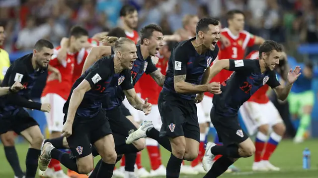 FOTO: Lewat Drama Adu Penalti, Kroasia Singkirkan Rusia