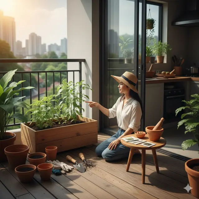 Kebun mini di lahan sempit yang bisa panen berkala (Foto: Gemini AI)