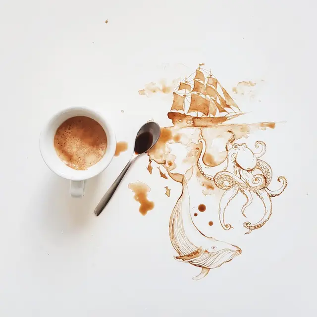 Seniman Ini Buat Tumpahan Kopi Jadi Karya Seni, 7 Hasilnya Mengagumkan