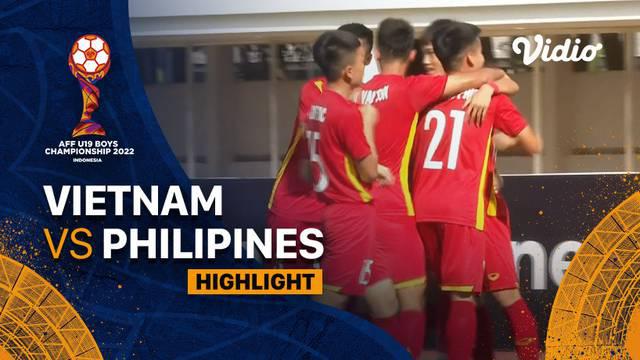 Berita video highlights laga Grup A Piala AFF U-19 2022 antara Timnas Vietnam U-19 melawan Filipina U-19 yang berakhir dengan skor 4-1, Senin (4/7/2022) sore hari WIB.