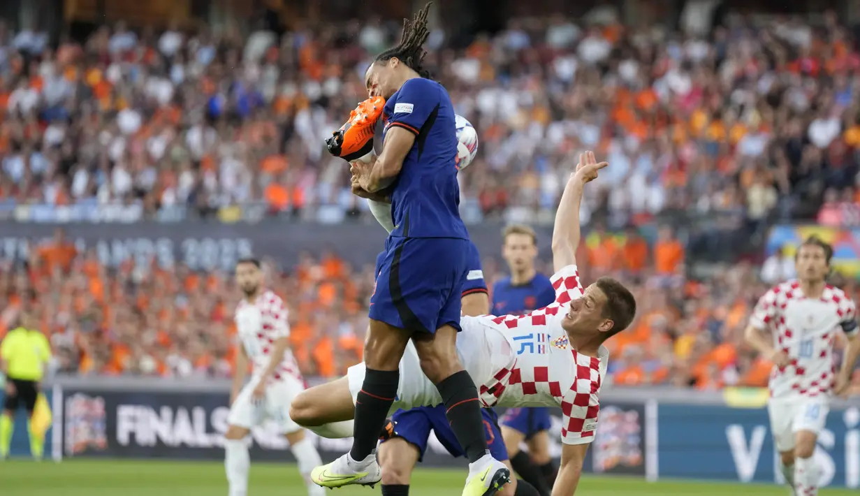 Vatreni -julukan Timnas Kroasia- menang meyakinkan 4-2 atas De Oranye. (AP Photo/Peter Dejong)