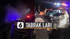 Mobil pelaku berplat D 1173 AIQ dilaporkan terbakar di Tol Cileunyi.