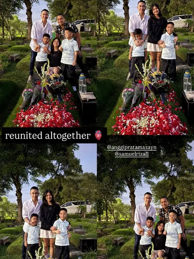 6 Momen Haru Samuel Rizal dan Anggi Pratama Ziarah Bareng ke Makam Stevi Agnecya