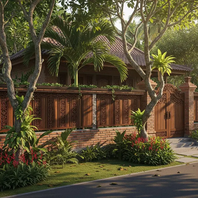 Inspirasi Pagar Bata Tempel yang Cocok untuk Rumah Desa Modern