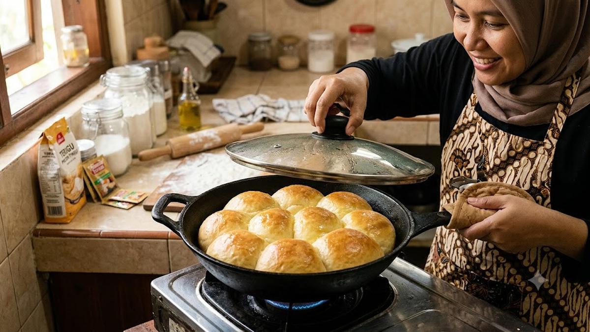 Cara Memanggang Roti Sobek Tanpa Oven Pakai Wajan, Tetap Empuk dan Lembut