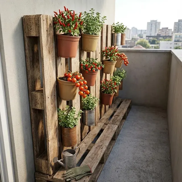 Kebun Sayur Mini Vertikal di Balkon Sempit