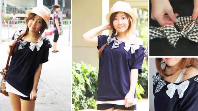 DIY Membuat Kaos  Pita Ala  Korea  Beauty Fimela com